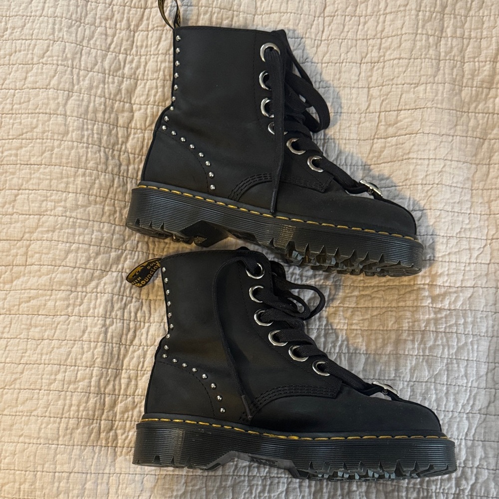 Dr. Martens Black Studded Lace-Up Boots